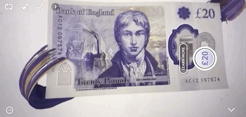Bank of England Teams with Snapchat to Embed AR Animation in New 20-Pound Banknotes