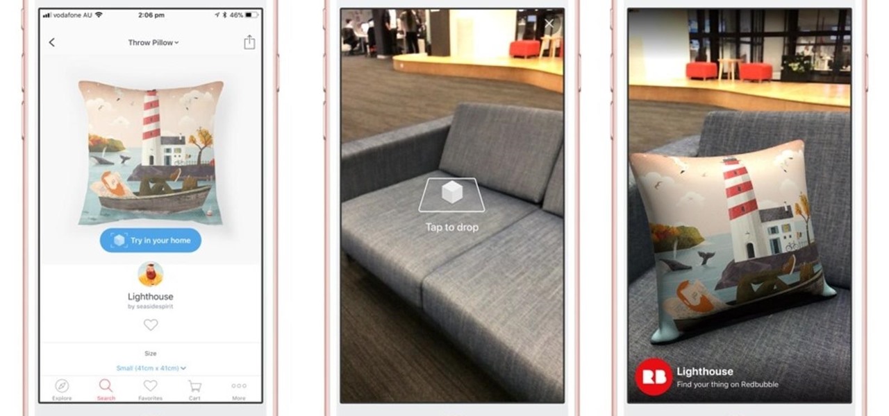 Redbubble Throws Pillows in AR with ARKit Update