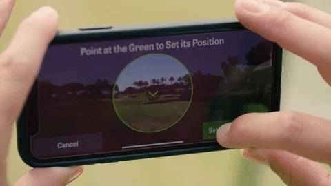 Golfshot Mobile App Chips in AR Mode for Measuring Shots on the Course