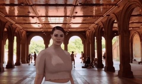 Model Ashley Graham Struts Through Augmented Reality via 3D Capture by the New York Times