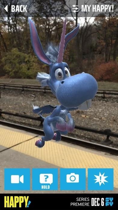SyFy's New 'Happy!' AR App Gives You a Flying Unicorn Voiced by Patton Oswalt as an Imaginary Friend