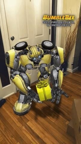 Snapchat Lens Brings Bumblebee Transformer into Your Home & Baidu's Facemoji Keyboard Lets You Become the Robot