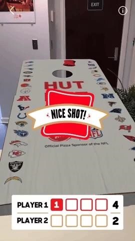 Pizza Hut Teams Up with NFL for Scannable Pizza Boxes & Augmented Reality Beanbag Game