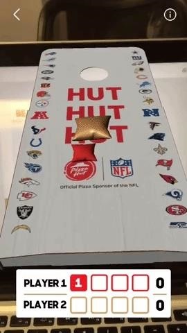 Pizza Hut Teams Up with NFL for Scannable Pizza Boxes & Augmented Reality Beanbag Game