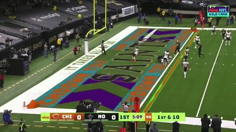 Nickelodeon Injects Broadcast AR Fun into Saints vs. Bears NFL Playoff Game